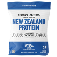 Schinoussa New Zealand Protein Whey Concentrate Natural 910g - Aid in Immune and Digestive Health, Suitable for Athletes, Contains Natural Immunoglobulins, Promotes Muscle Recovery and Development