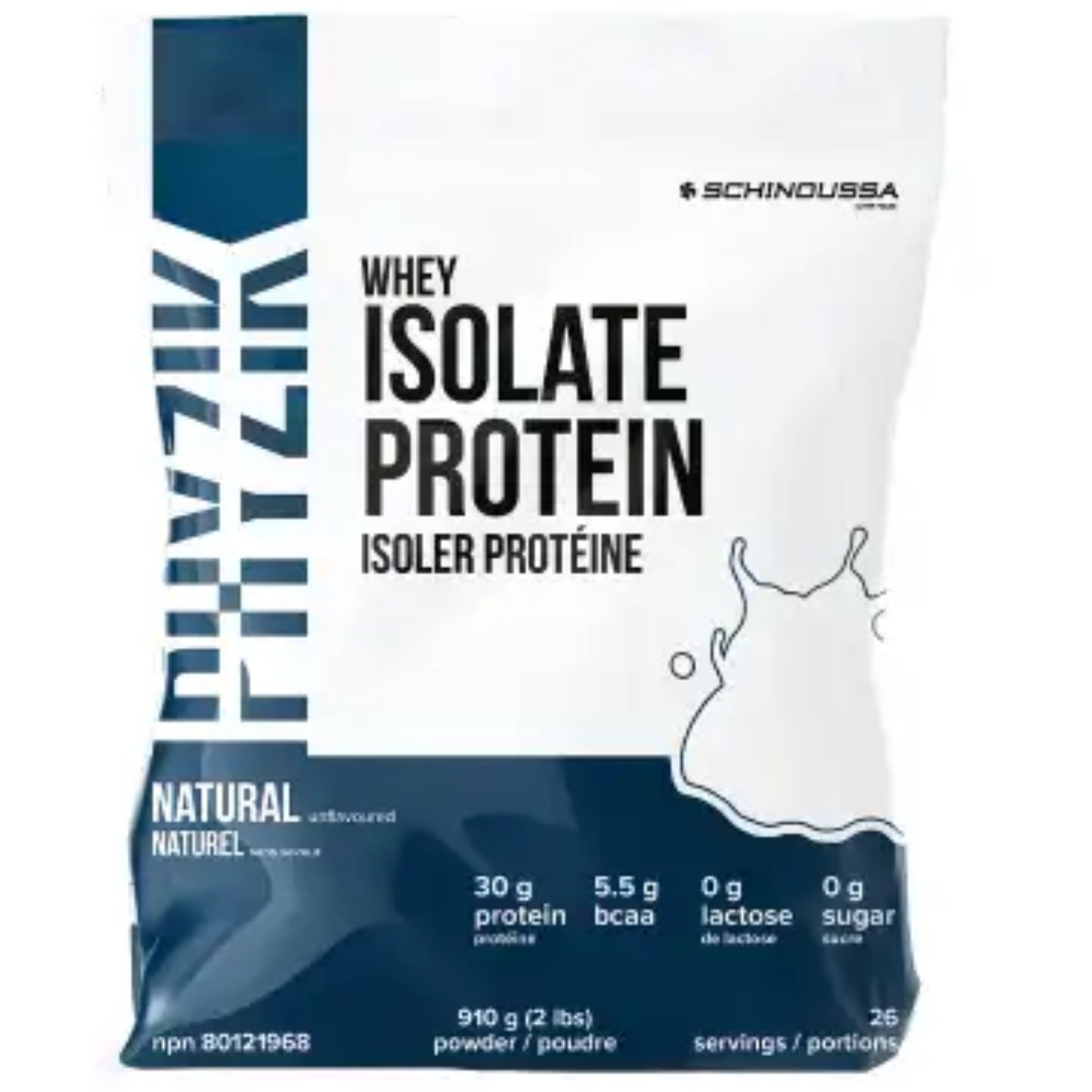 Schinoussa Phyzik Whey Isolate Unflavoured 910g - Nature's Source Inc