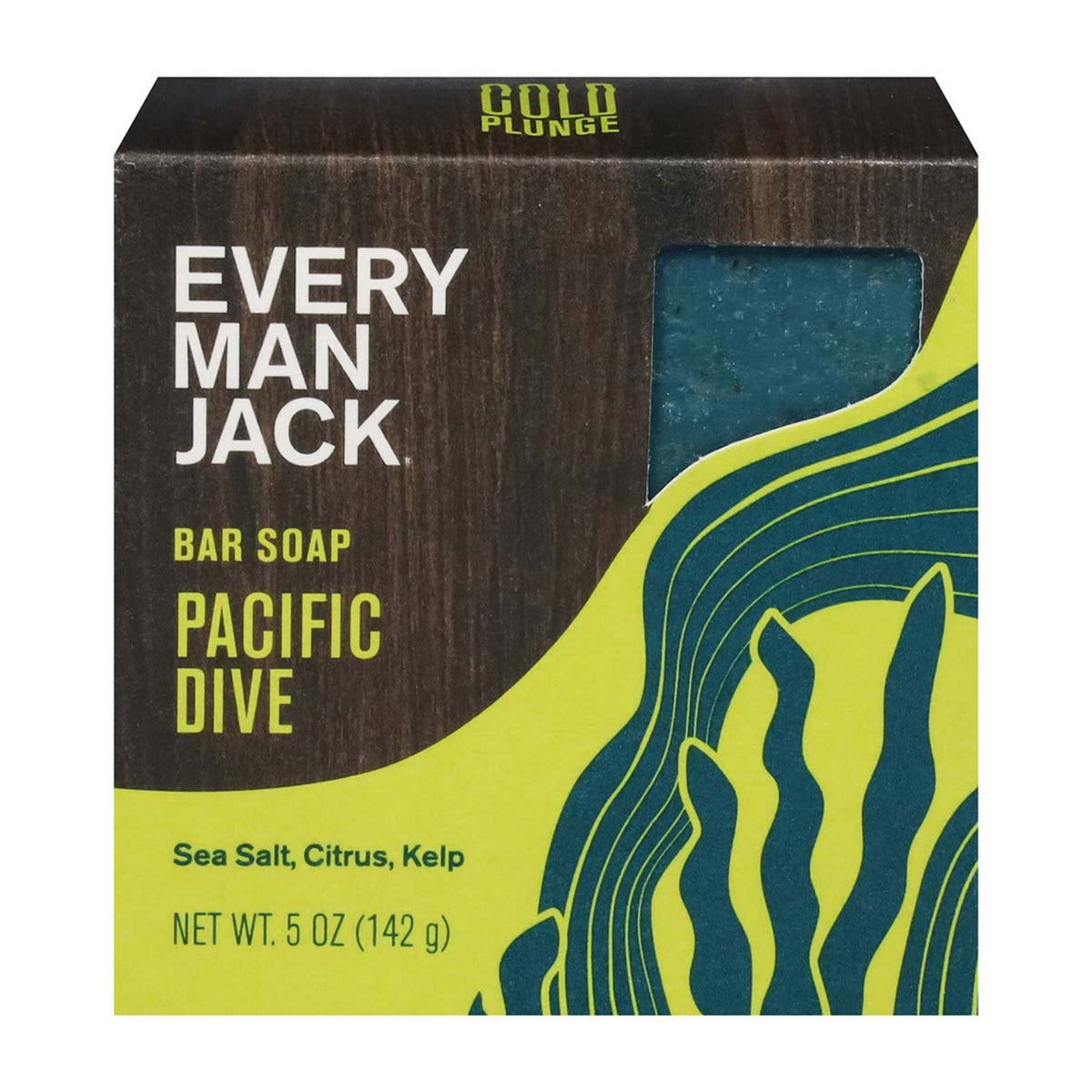 Every Man Jack Cold Plunge Body Bar Pacific 142g - Possess Natural Fragrance and Soapy Texture, Made From the Cold Process, Contains Naturally Derived Ingredients