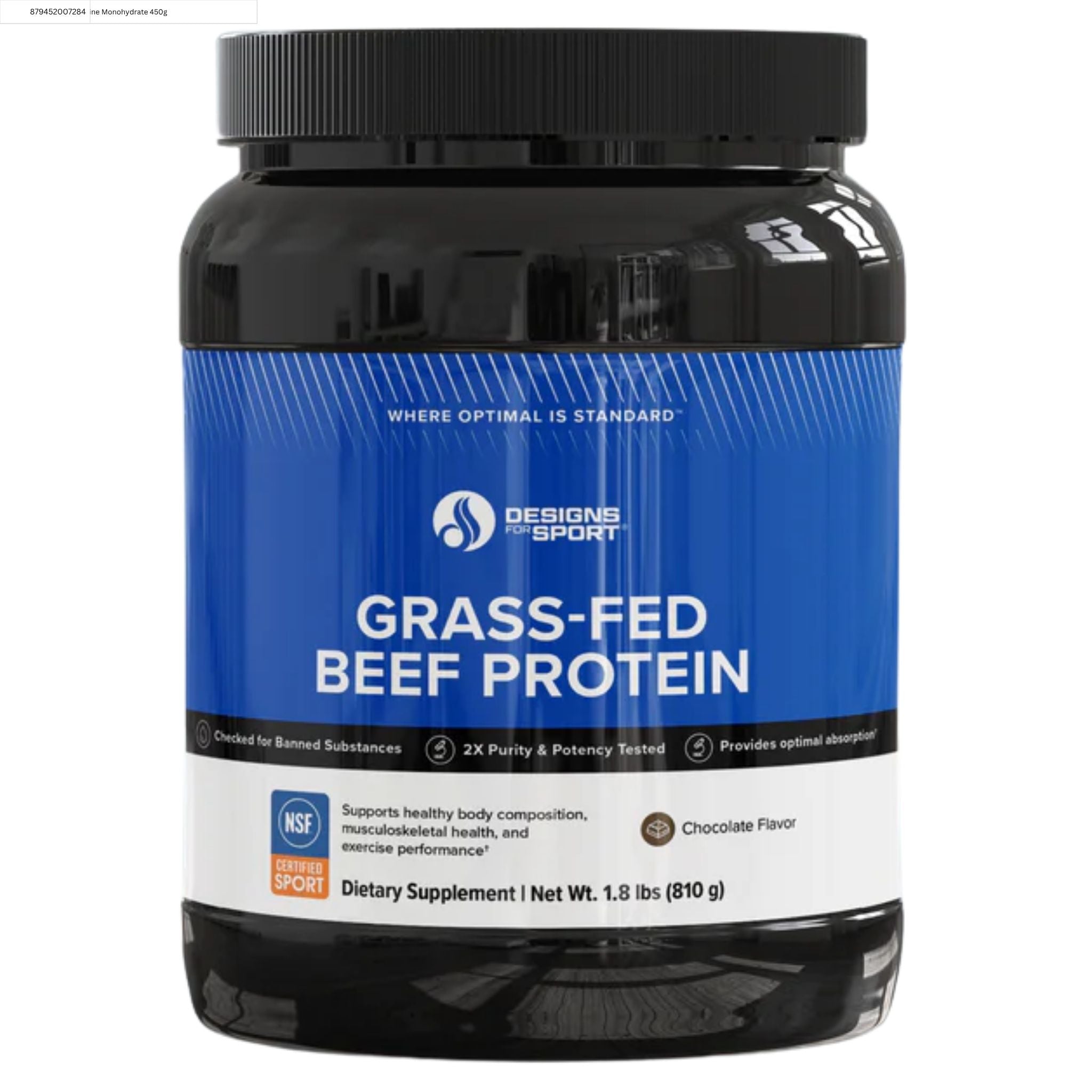 Designs For Sport Grass - Fed Beef Protein Chocolate 810g - Nature's Source Inc