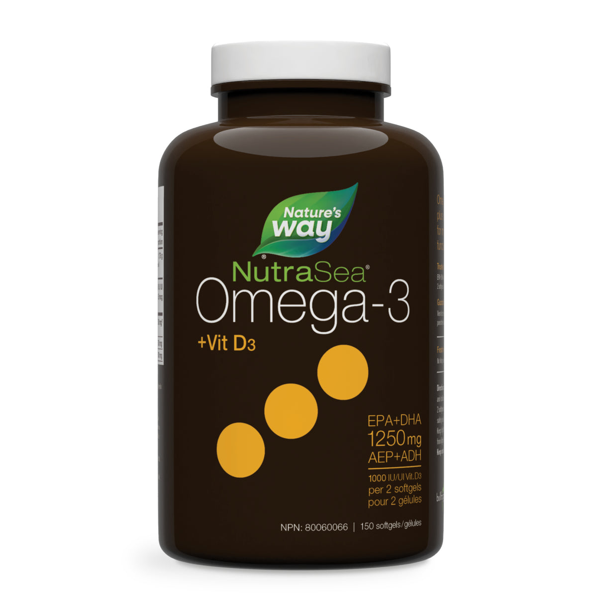 NutraSea +D Omega - 3 Liquid Gels Fresh Mint, 150 Softgels - Nature's Source Inc