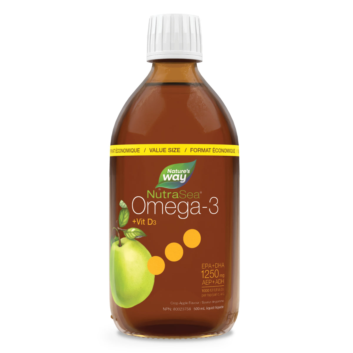 NutraSea +D Omega - 3 Crisp Apple, 500ml - Nature's Source Inc