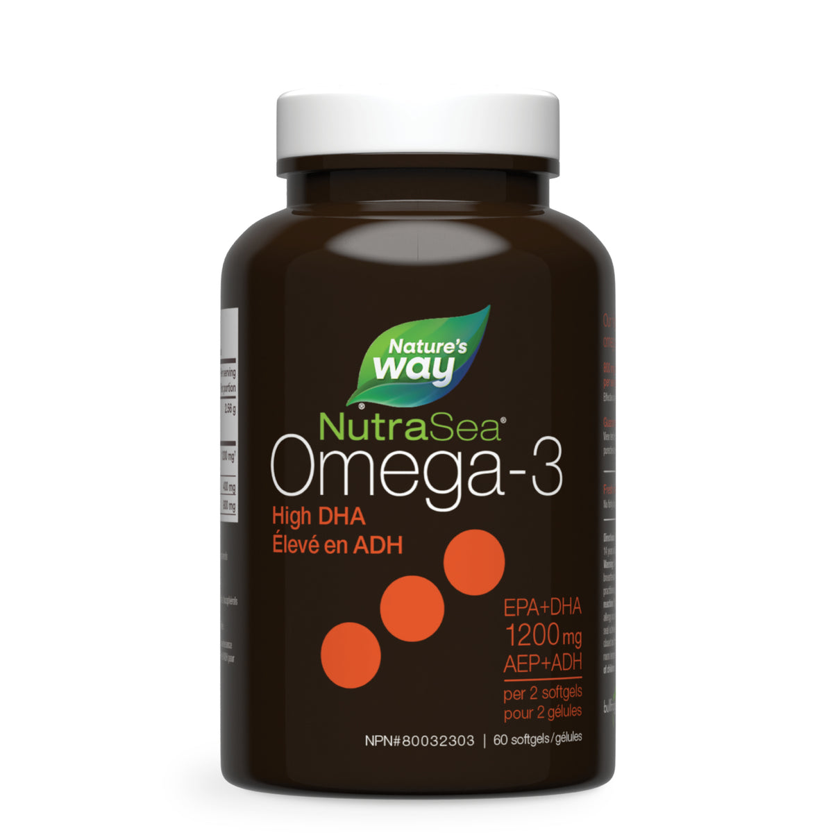 NutraSea Omega - 3 DHA Liquid Gels Fresh Mint, 60 Softgels - Nature's Source Inc