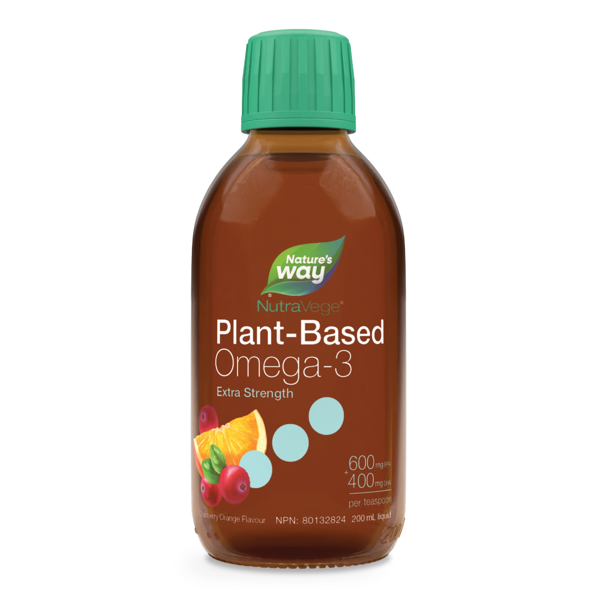 NutraVege Omega - 3 Plant Based, Strawberry Orange, 200ml - Nature's Source Inc