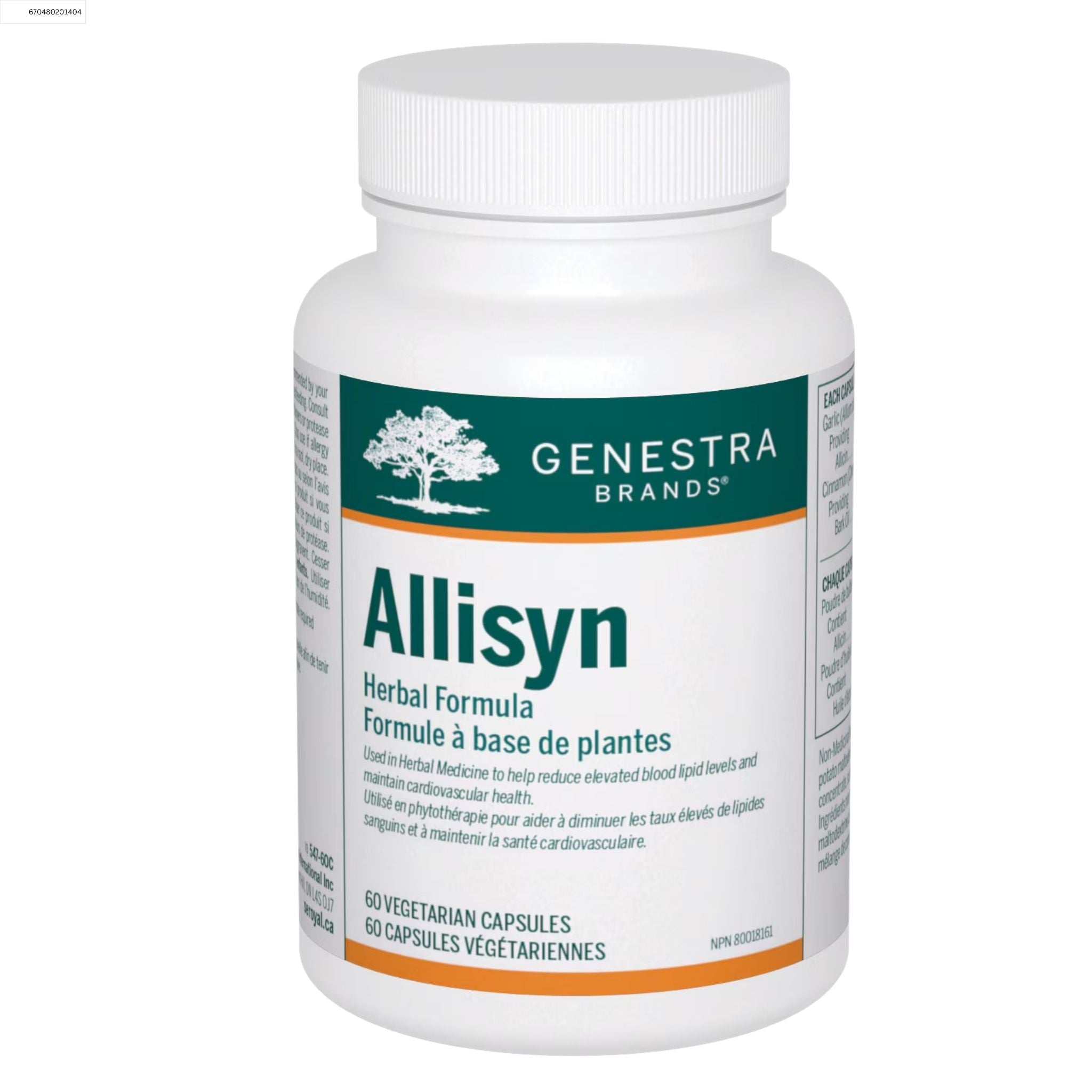 Genestra Allisyn 60 Vegetarian Capsules - Nature's Source Inc
