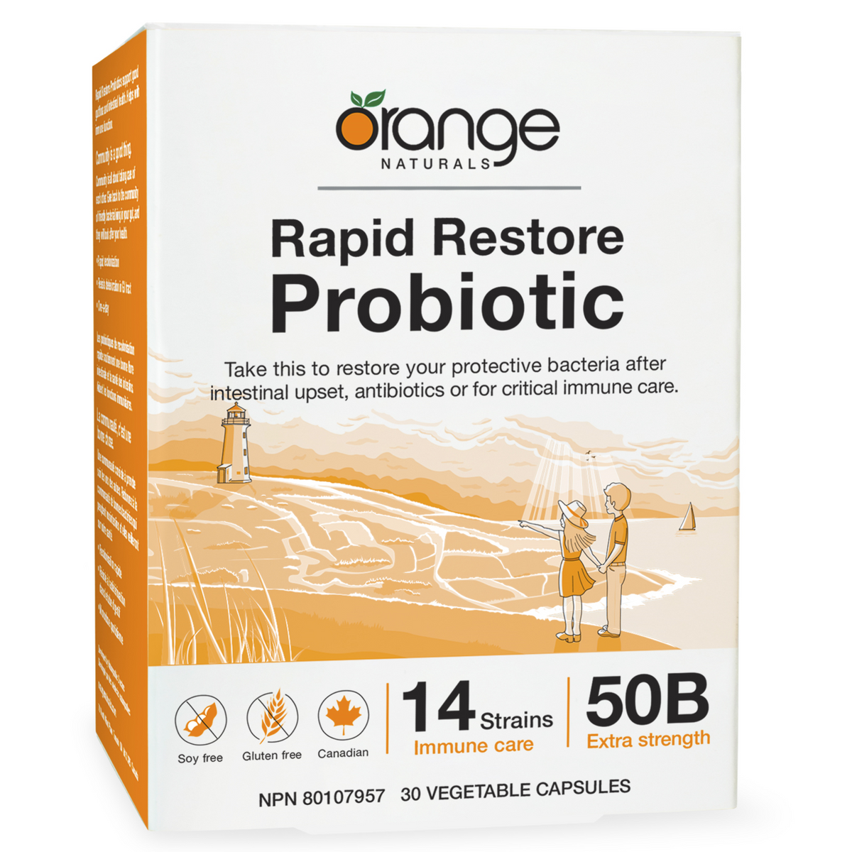 Orange Naturals Rapid Restore Probiotic 50B 30 Vegetarian Capsules