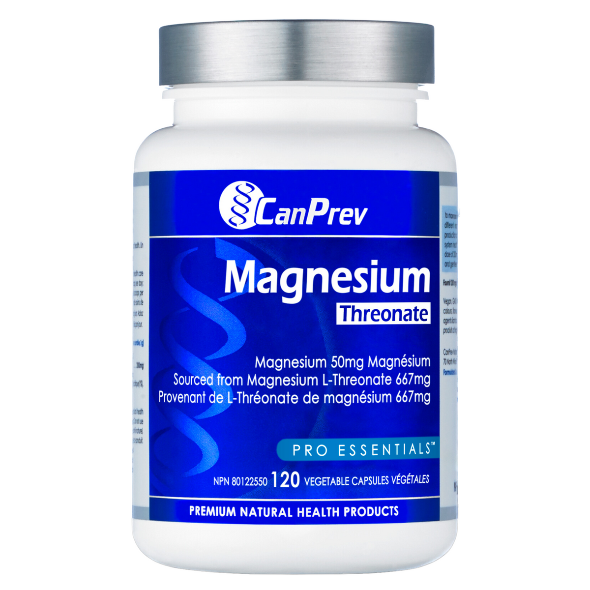 Canprev Magnesium Threonate 120 Vegan Capsules - Support Brain Health, Potentially Enhancing Memory, Cognitive Function, Promotes Proper Muscle Function & Heart, Improves Sleep Quality, Support Muscle Function