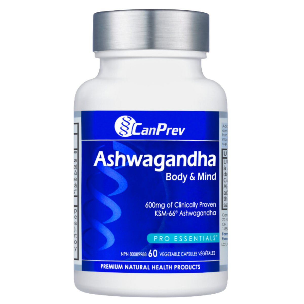 CanPrev Ashwagandha Body And Mind 600mg 60 Vegan Capsules - Improves Quality Of Sleep, Supports Thyroid Function, Promotes Healthy Testosterone And Libido, Helps Increase Energy And Resistance To Stress