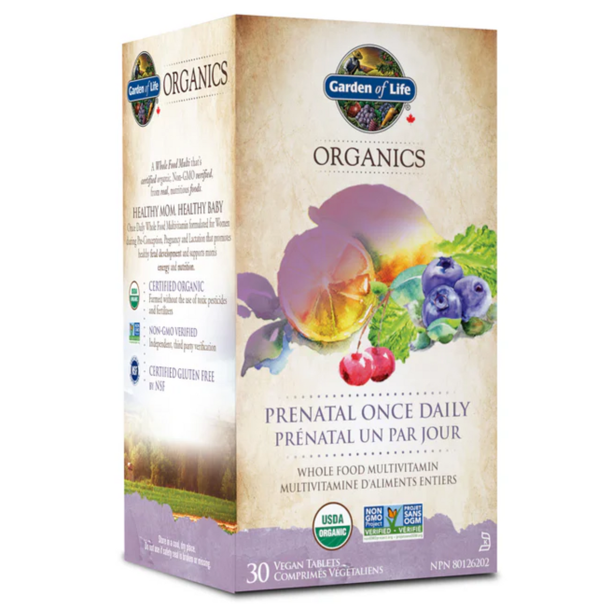 Garden Of Life Organics Prenatal Once Daily 30 Vegan Tablets - Whole Food Multi for Women During Pre-Conception, Pregnancy and Lactation, Contains Folate & Non Constipating Iron