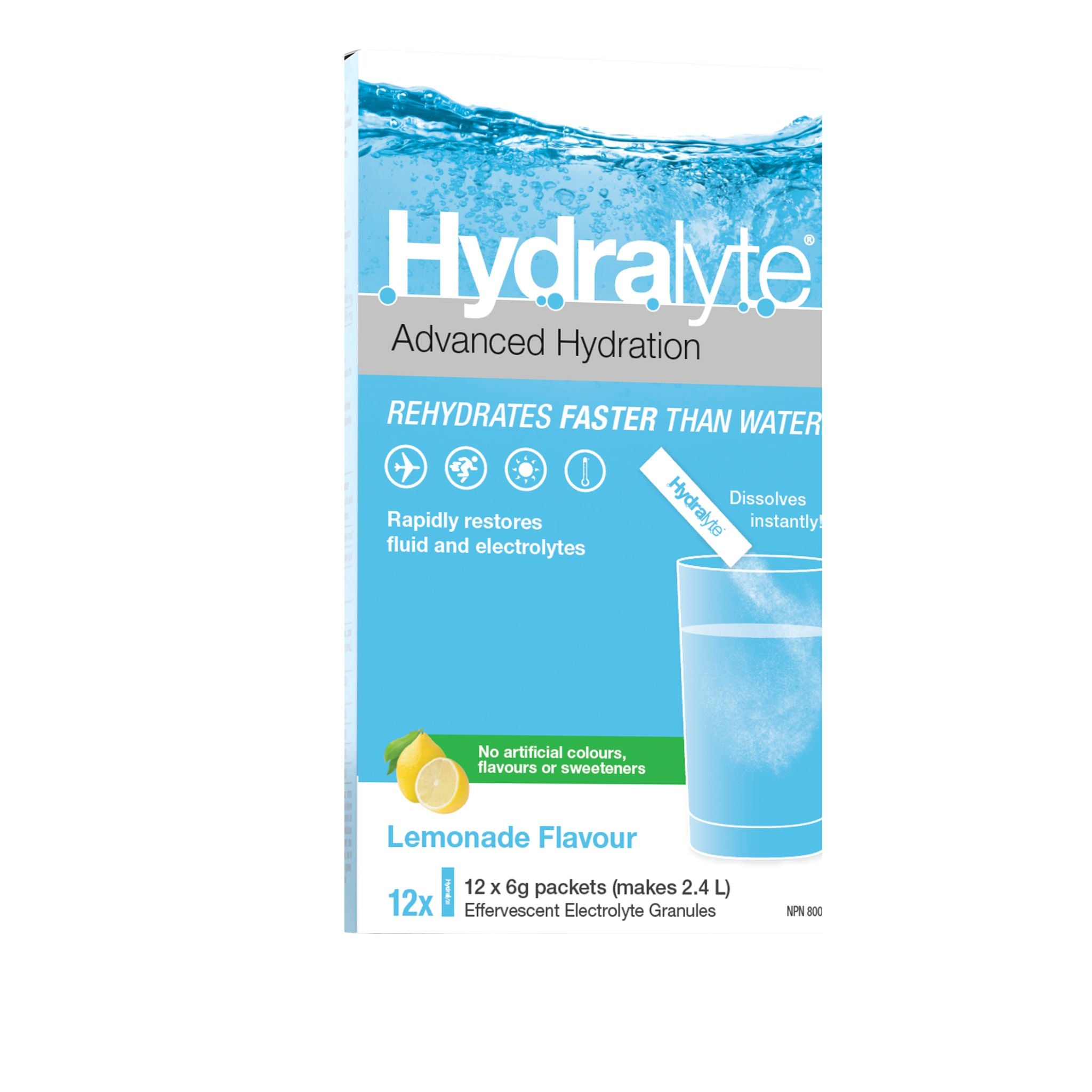 Hydralyte Electrolyte Lemonade 12 Packets - Nature's Source Inc