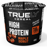 Truely Cereal Cup Maple Donut 40g - Supports Muscle Growth And Recovery Without Excess Calories, Provides All Essential Amino Acids, High Protein Healthy Snack - Nature's Source Inc