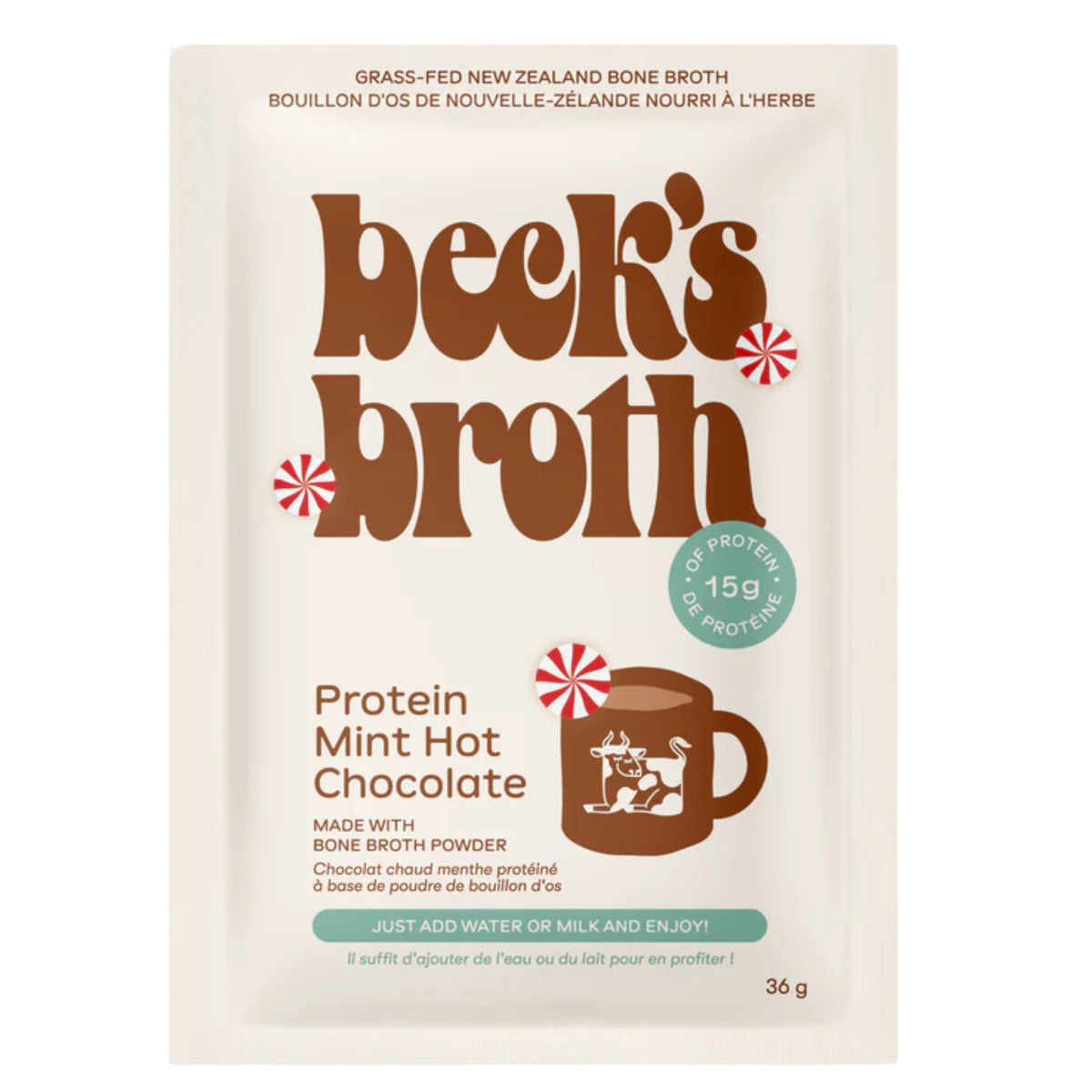 Beck's Broth Protein Mint Hot Chocolate 36g - Nature's Source Inc