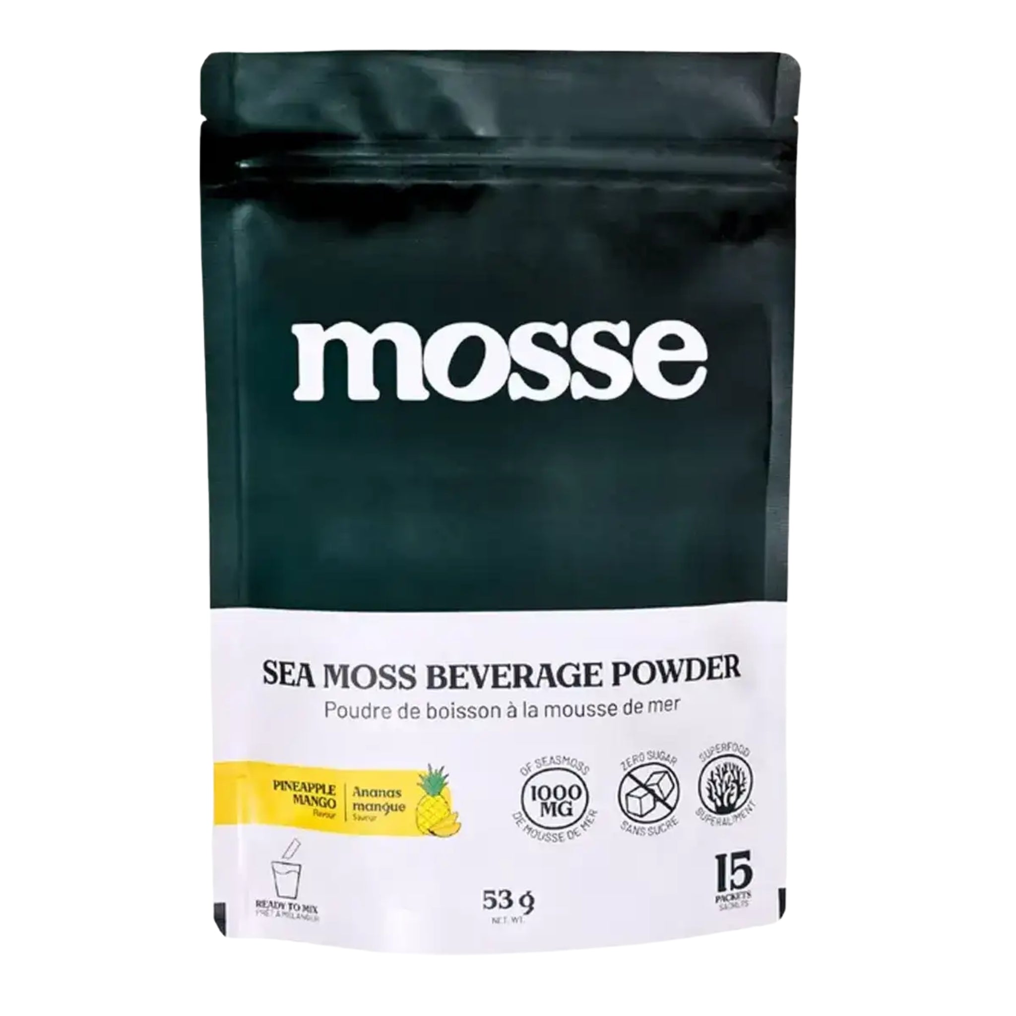 Mosse Sea Moss Beverage Powder Pineapple Mango 53g - Nature's Source Inc