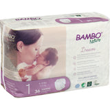 Bambo Nature Baby Diapers, 36 Count, Size 1 - Nature's Source Inc