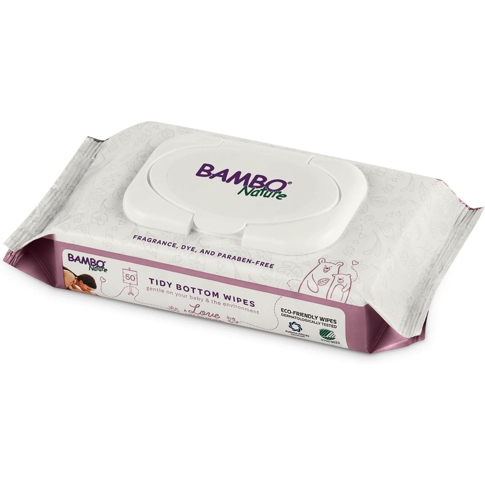 Bambo Nature Baby Tidy Bottom Wipes, 50 Count - Nature's Source Inc
