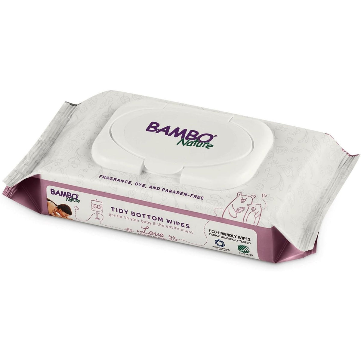 Bambo Nature Baby Tidy Bottom Wipes, 50 Count - Nature's Source Inc