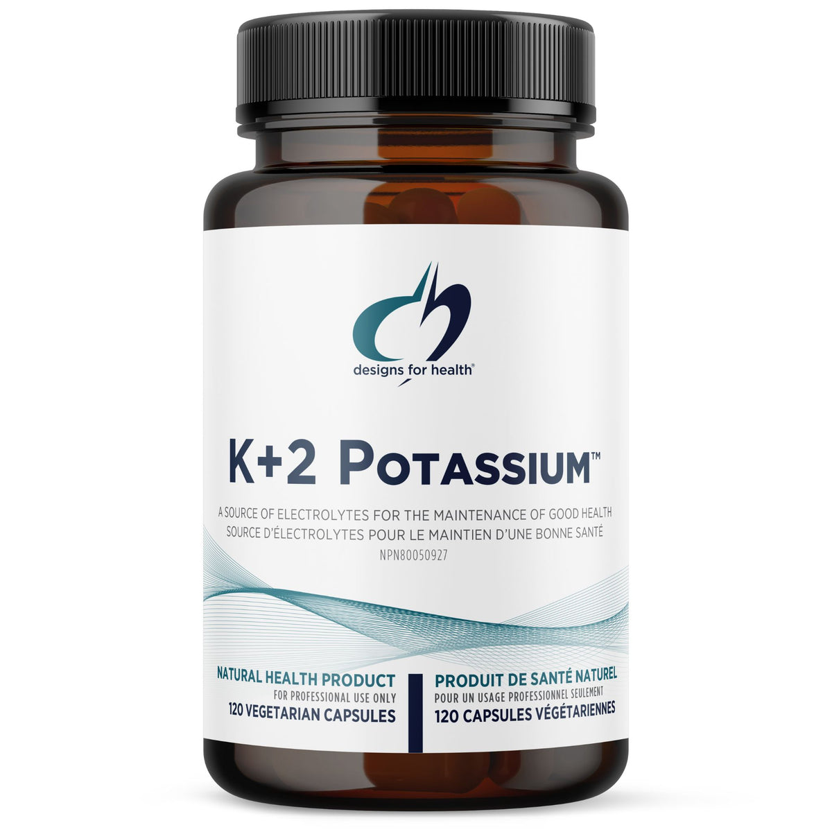 Designs for Health K+2 Potassium 120 Capsules - Provides Nutritional Support To Help Maintain Healthy Blood Pressure Levels, Enhanced Stability And Tolerability For Easier Use, Promotes Energy Production, And Cellular Function - Nature's Source Inc