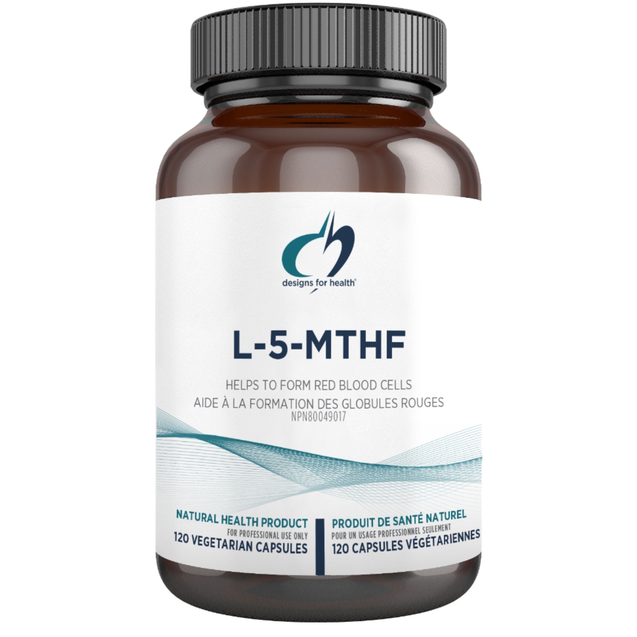 Designs for Health L - 5 - MTHF 120 Capsules - Helps In Red Blood Cell Formation, Bio - Active Folate For Brain Support, Supports Normal Cardiovascular, Neurological, Detoxification, And Reproductive Activities - Nature's Source Inc