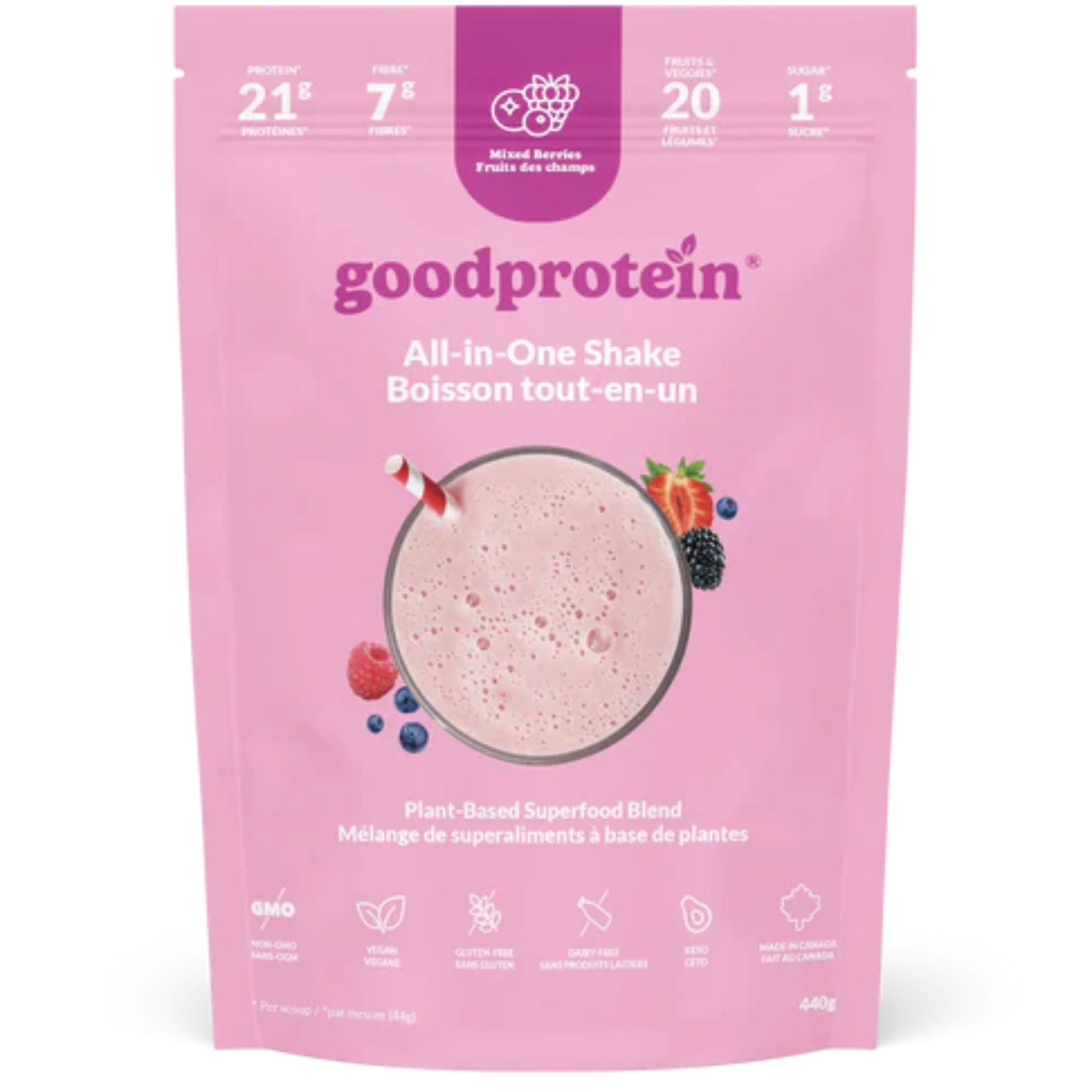 Good Protein Mixed Berries 880g - Nature's Source Inc