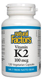 Natural Factors Vitamin K2 100 mcg 120vc - Nature's Source Inc