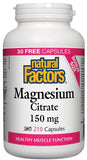 Natural Factors Magnesium Citrate 150MG 210C Bonus Size - Nature's Source Inc