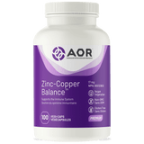 AOR Zinc - Copper Balance 17mg, 100 Vegan Capsules - Supports Immune System, Antioxidants Improves Cholesterol Balance - Nature's Source Inc
