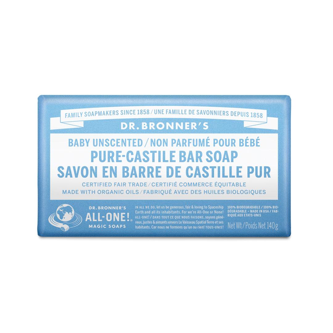 Dr. Bronner's Unscented Pure Castille Bar, 140g Online