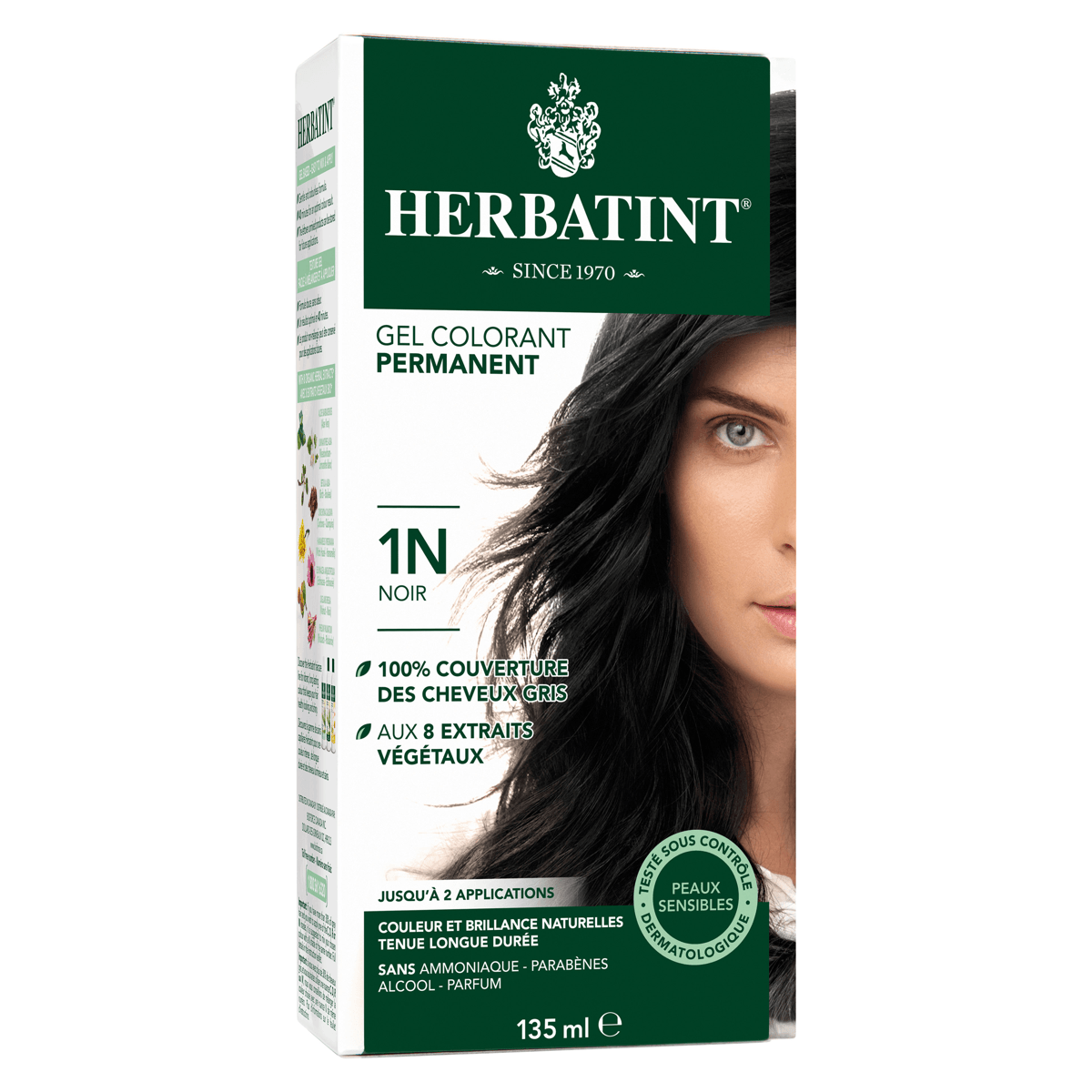 Order Herbatint Permanent Haircolour Gel Black 1N, 135ml