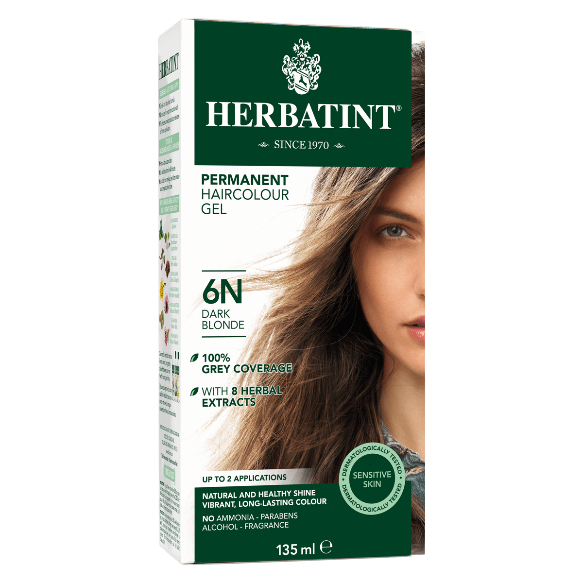 Herbatint Permanent Haircolor Gel 6N Dark Blonde, 135ml Online