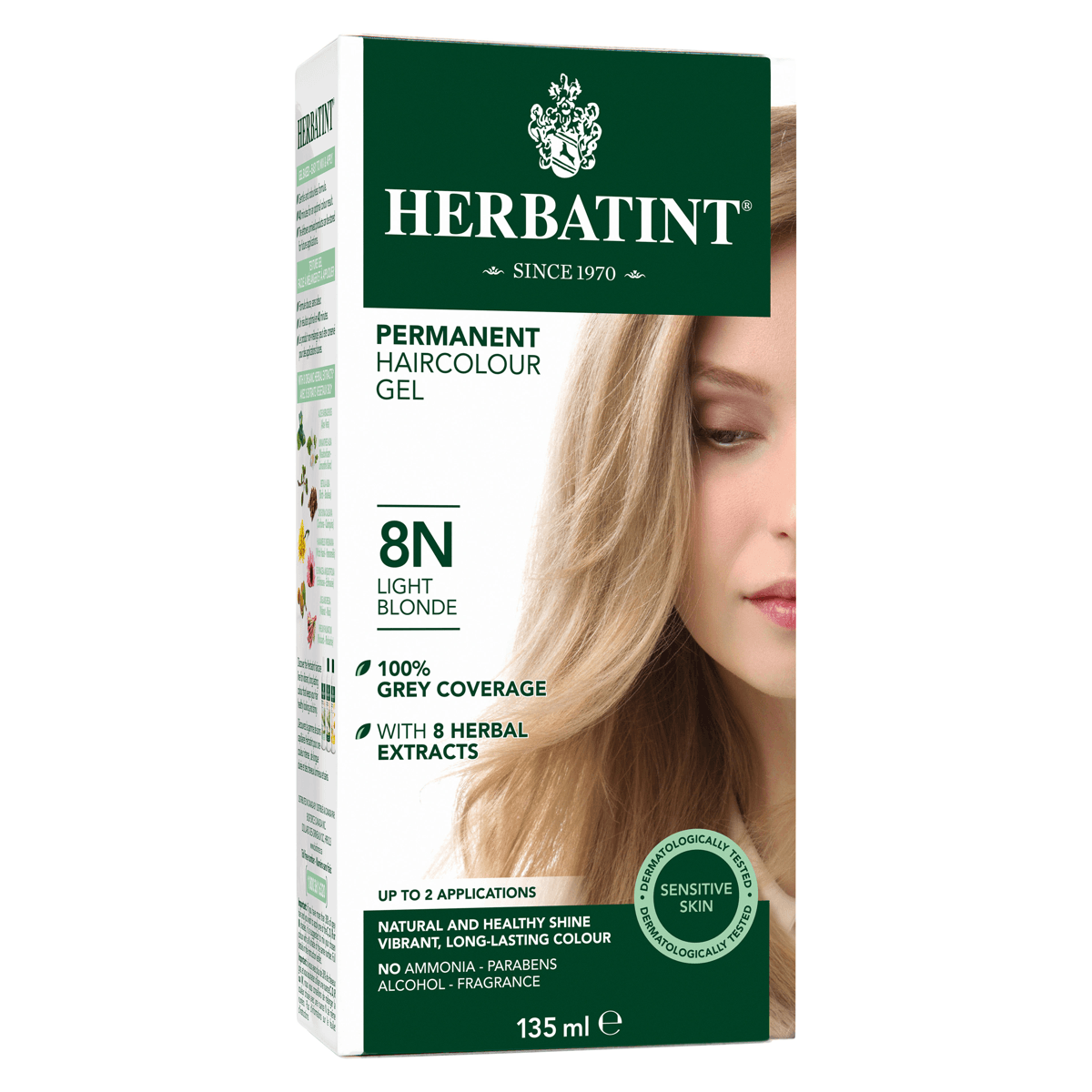 Herbatint Permanent Haircolor Gel 8N Light Blonde, 135ml Online