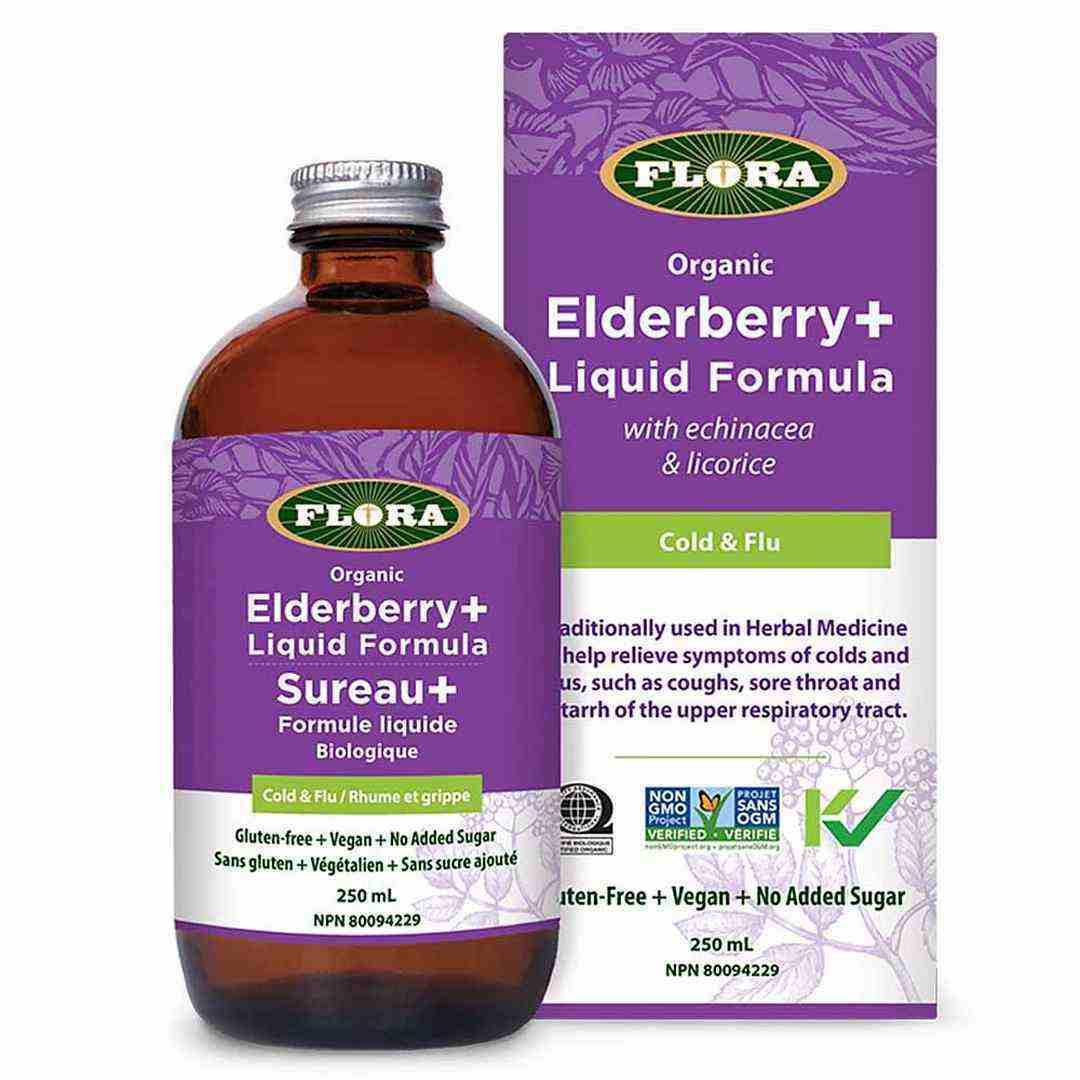 Flora Certified Organic Elderberry+ Liquid Formula - 250ml