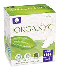 Organyc Feminine Pads Heavy Flow 10 ct