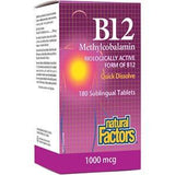 Natural Factors B12 Methylcobalamin 1000 mcg 180 Lozenge - Nature's Source Inc