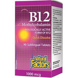 Natural Factors B12 Methylcobalamin 1000 mcg 90st - Nature's Source Inc