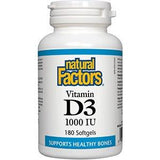 Natural Factors Vitamin D3 1000 IU 180sg - Nature's Source Inc