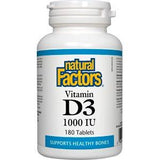 Natural Factors Vitamin D3 1000 IU (180 Tablets) - Nature's Source Inc