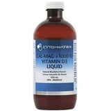 Cyto Matrix Cal - Mag + 1000IU Vitamin D3 Liquid 450ml - Natural Blueberry Flavour, Optimal Women’s Health, Bone Mineral Density for Skeletal Health - Nature's Source Inc