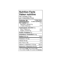 Image showing nutritional facts of Organika Electrolytes +Collagen Strwbrry Pch 360g