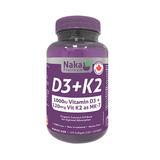 Naka Platinum D3+K2, 150 Softgels - Organic Coconut Oil Base for Optimal Absorption of Calcium & Phosphorus, Maintains Immune Function, Bones and Teeth - Nature's Source Inc