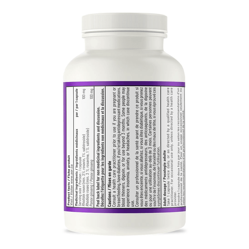 AOR Rhodiola Rosea with Ginseng, 60 Vcaps