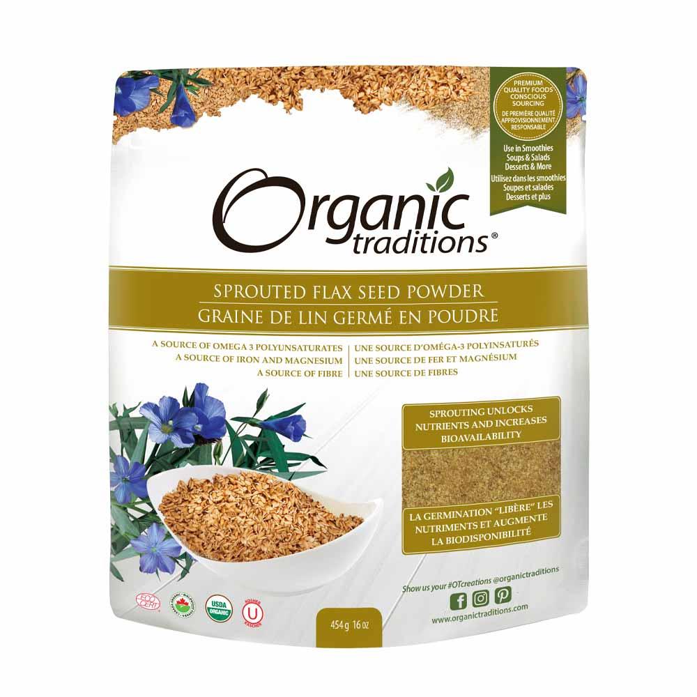 Organic Traditions Sprouted Flax Seed Powder - 454g