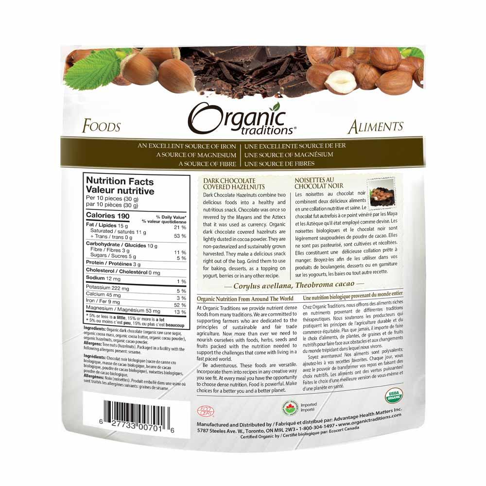 Organic Traditions Dark Chocolate Hazelnuts 227g