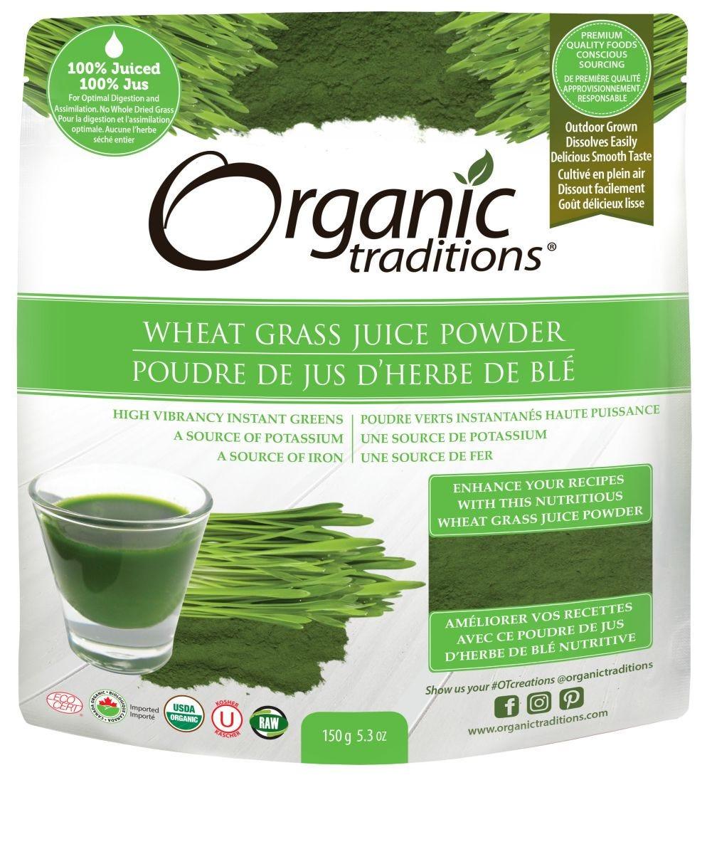 Organic Traditions Wheat Grass Juice Powder 150g Natures Source 2484