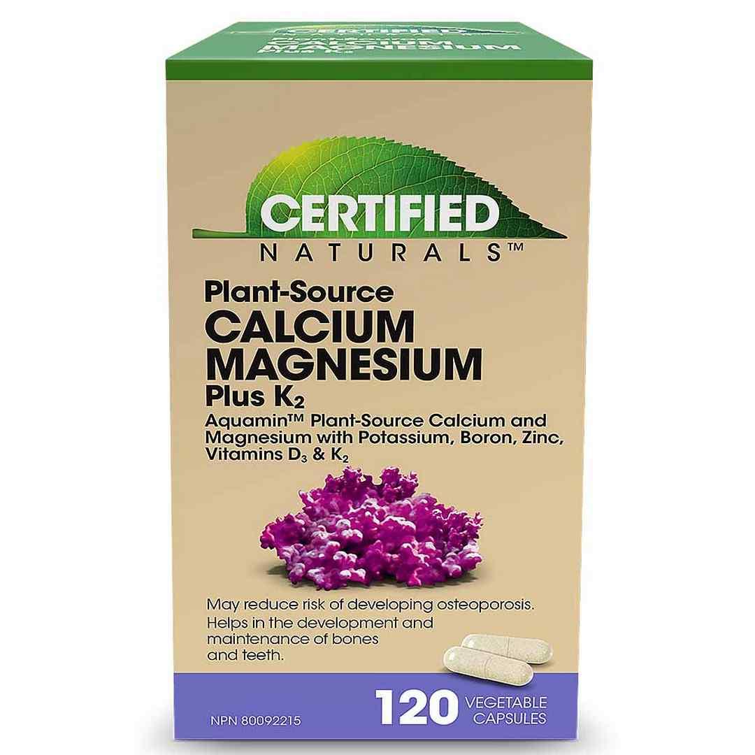 Certified Naturals Calcium Magnesium Plus K2, 120 vcaps