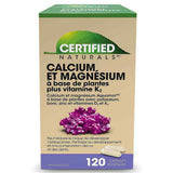 Certified Naturals Calcium Magnesium Plus K2, 120 Vegan Capsules - Nature's Source Inc