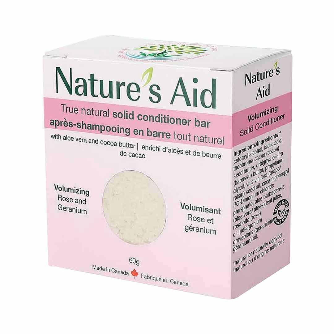 Nature's Aid Volumizing Rose & Geranium Solid Hair Conditioner Bar - 60g