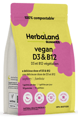 Herbaland Vegan D3 and B12, 90 Gummies  Online