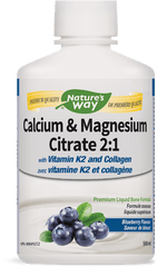Nature's Way Calcium Magnesium with K2 Blueberry 500ml - Nature's Source Inc