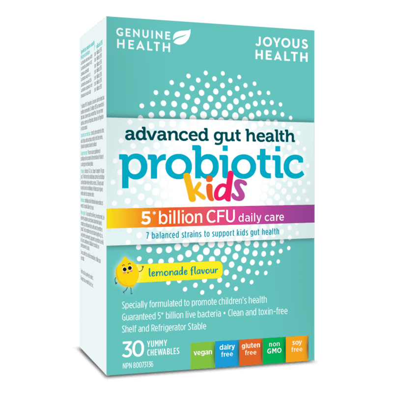 Genuine Health Advanced Gut Health Probiotic Kids 5 Billion 30 Yummy Chews Lemon