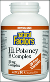 Natural Factors Hi - Potency B - Complex 210 Caps BONUS - Nature's Source Inc